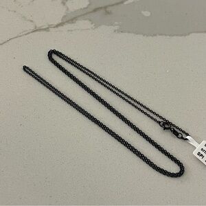 Black rhodium Sterling silver Chain Necklace 24” long